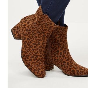 Leopard print booties